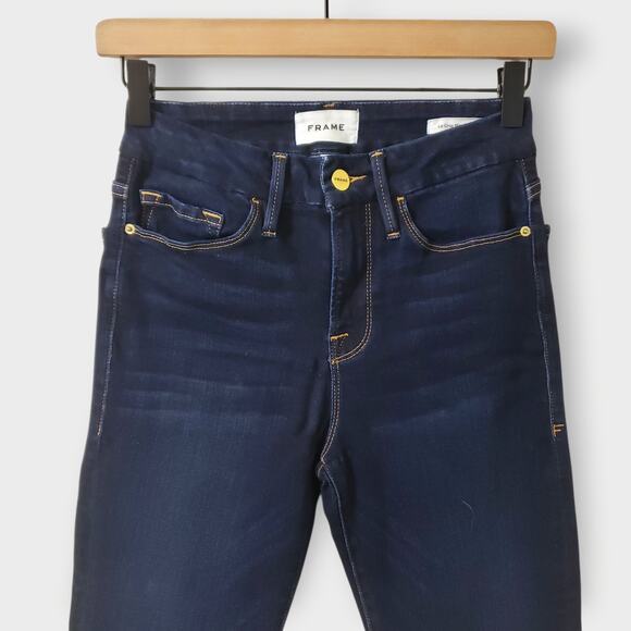 Frame Le Crop Mini Boot Jean Cabana Dark Wash Sz 26 Minimalist Contemporary - Picture 2 of 16